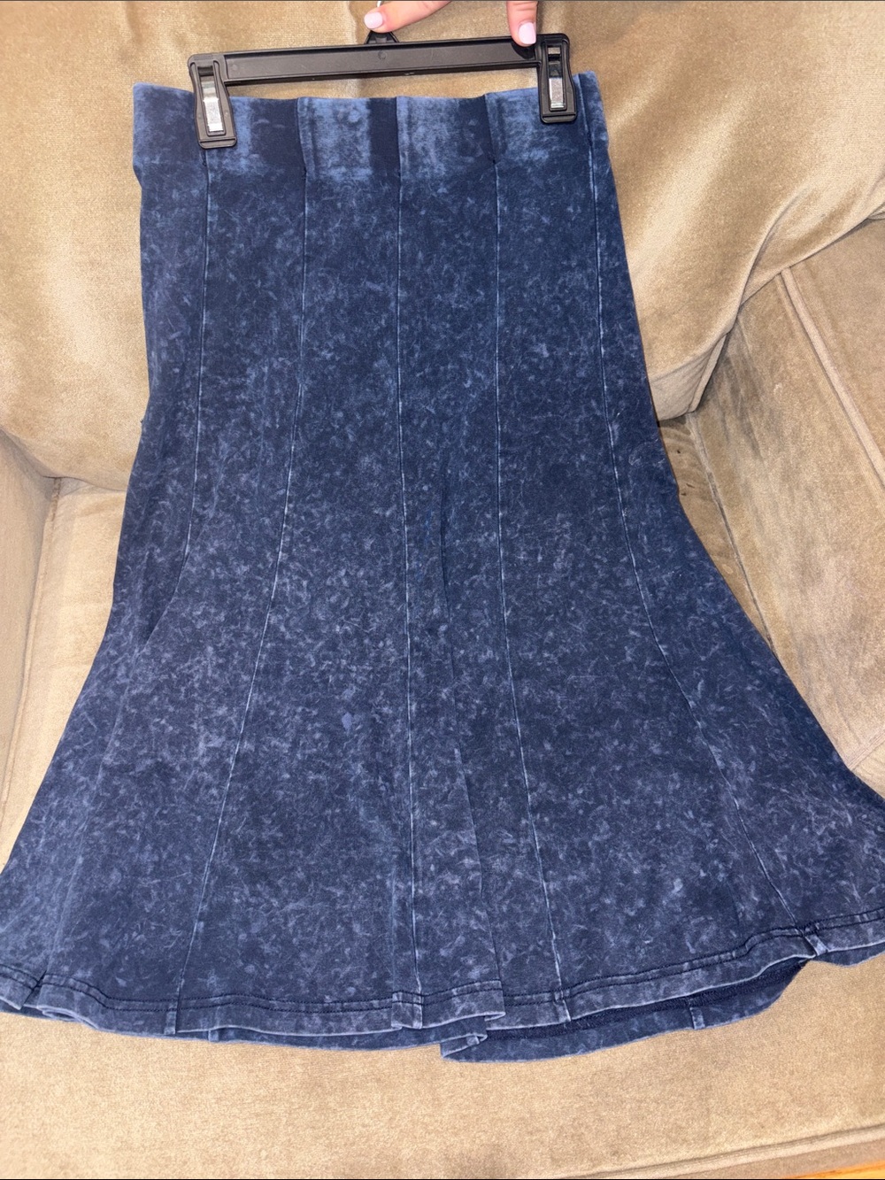 Washed Navy A-Line Skirt - Versatile Everyday Style